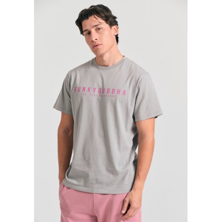 Funky Buddha Ανδρικό Κοντομάνικο T-Shirt Γκρι