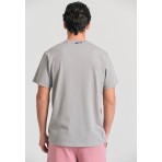 Funky Buddha Ανδρικό Κοντομάνικο T-Shirt Γκρι