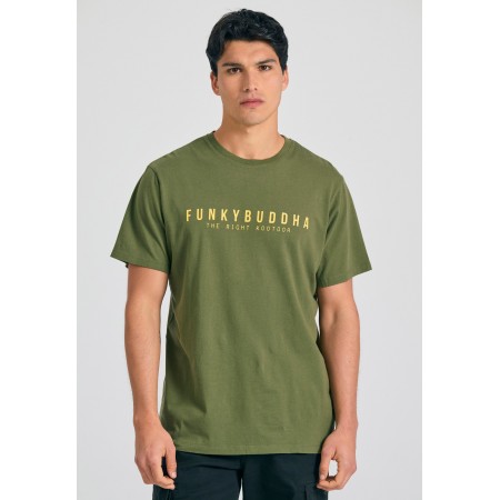 Funky Buddha Ανδρικό Κοντομάνικο T-Shirt Χακί
