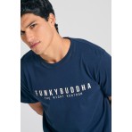Funky Buddha Ανδρικό Κοντομάνικο T-Shirt Μπλε Σκούρο