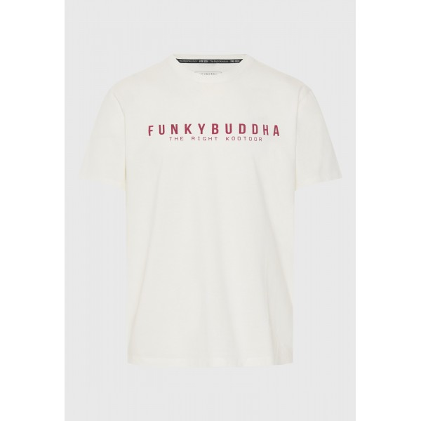 Funky Buddha Ανδρική Μπλούζα Κοντό Μανίκι Με Τύπωμα (FBM011-011-04-OFF-WHITE)