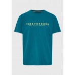 Funky Buddha Ανδρικό Κοντομάνικο T-Shirt Τυρκουάζ