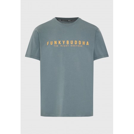 Funky Buddha Ανδρικό Κοντομάνικο T-Shirt Γκρι