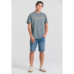 Funky Buddha Ανδρικό Κοντομάνικο T-Shirt Γκρι