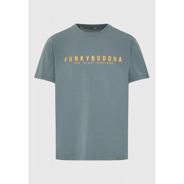 Funky Buddha Ανδρική Μπλούζα Κοντό Μανίκι Με Τύπωμα (FBM011-011-04-STEEL-GREY)