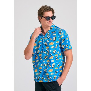 Funky Buddha Ανδρικό Πουκάμισο Με Κοντό Μανίκι (FBM011-011-05-ELECTRIC-INDIGO)