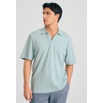 Funky Buddha Ανδρική Μπλούζα Με Γιακά Πόλο (FBM011-012-11-LT-AQUA)