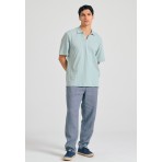 Funky Buddha Ανδρική Μπλούζα Με Γιακά Πόλο (FBM011-012-11-LT-AQUA)