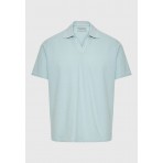 Funky Buddha Ανδρική Μπλούζα Με Γιακά Πόλο (FBM011-012-11-LT-AQUA)