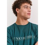 Funky Buddha Ανδρικό Κοντομάνικο T-Shirt Πετρόλ