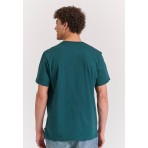 Funky Buddha Ανδρικό Κοντομάνικο T-Shirt Πετρόλ
