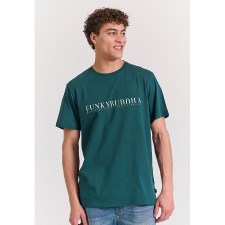 Funky Buddha Ανδρικό Κοντομάνικο T-Shirt Πετρόλ