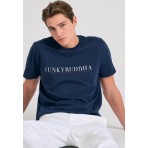 Funky Buddha Ανδρικό Κοντομάνικο T-Shirt Μπλε Σκούρο