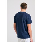 Funky Buddha Ανδρικό Κοντομάνικο T-Shirt Μπλε Σκούρο