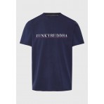 Funky Buddha Ανδρικό Κοντομάνικο T-Shirt Μπλε Σκούρο