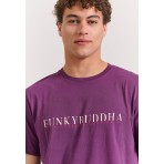 Funky Buddha Ανδρικό Κοντομάνικο T-Shirt Μωβ