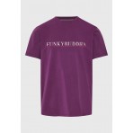 Funky Buddha Ανδρικό Κοντομάνικο T-Shirt Μωβ