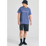 Funky Buddha Ανδρικό Κοντομάνικο T-Shirt Ίντιγκο