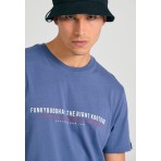 Funky Buddha Ανδρικό Κοντομάνικο T-Shirt Ίντιγκο
