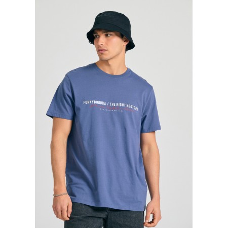 Funky Buddha Ανδρικό Κοντομάνικο T-Shirt Ίντιγκο