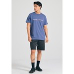 Funky Buddha Ανδρικό Κοντομάνικο T-Shirt Ίντιγκο