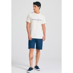 Funky Buddha Ανδρικό Κοντομάνικο T-Shirt Εκρού