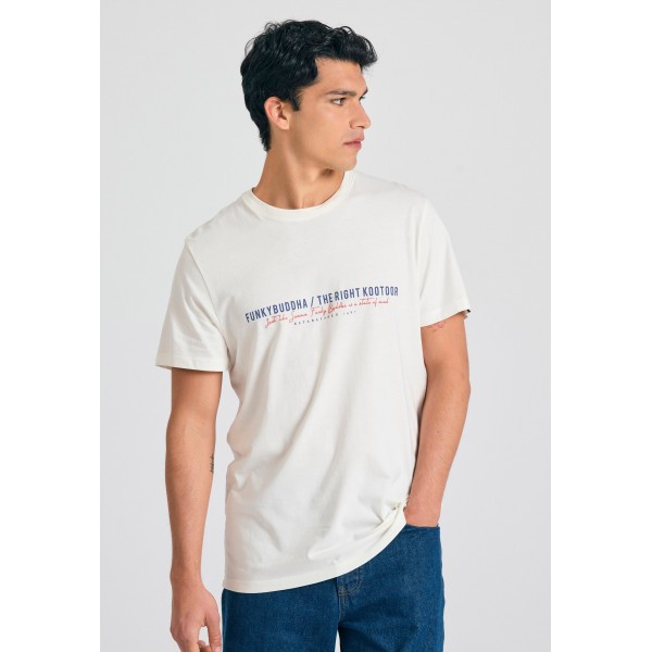 Funky Buddha T-Shirt Ανδρικό (FBM011-016-04-OFF-WHITE)