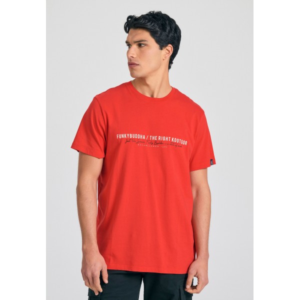 Funky Buddha T-Shirt Ανδρικό (FBM011-016-04-TRUE-RED)