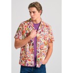 Funky Buddha Ανδρικό Πουκάμισο Με Κοντό Μανίκι (FBM011-016-05-CHALK)