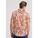 Funky Buddha Ανδρικό Πουκάμισο Με Κοντό Μανίκι (FBM011-016-05-CHALK)
