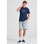 Funky Buddha Ανδρικό Κοντομάνικο T-Shirt Μπλε Σκούρο