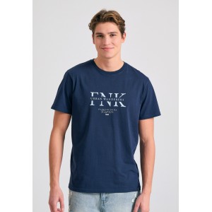 Funky Buddha Ανδρική Μπλούζα Κοντό Μανίκι Με Τύπωμα (FBM011-017-04-NAVY)