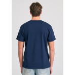 Funky Buddha Ανδρικό Κοντομάνικο T-Shirt Μπλε Σκούρο