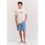 Funky Buddha Ανδρικό Κοντομάνικο T-Shirt Εκρού