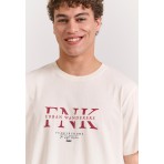 Funky Buddha Ανδρικό Κοντομάνικο T-Shirt Εκρού