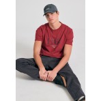 Funky Buddha Ανδρικό Κοντομάνικο T-Shirt Βυσσινί