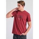 Funky Buddha Ανδρικό Κοντομάνικο T-Shirt Βυσσινί