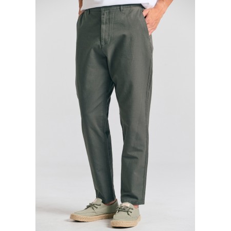 Funky Buddha Linen blend Ανδρικό Παντελόνι Chino Χακί