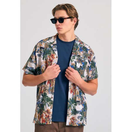 Funky Buddha Ανδρικό Κοντομάνικο Floral Πουκάμισο Πολύχρωμο