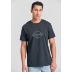 Funky Buddha Ανδρικό Κοντομάνικο T-Shirt Ανθρακί