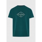 Funky Buddha Ανδρικό Κοντομάνικο T-Shirt Πετρόλ