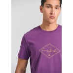 Funky Buddha Ανδρικό Κοντομάνικο T-Shirt Μωβ