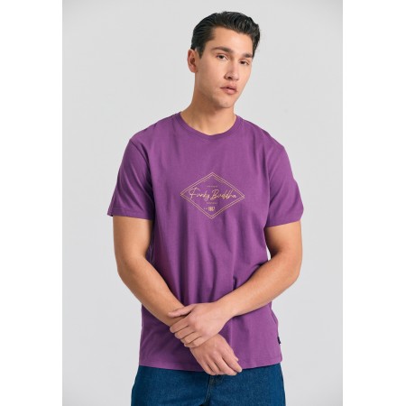 Funky Buddha Ανδρικό Κοντομάνικο T-Shirt Μωβ
