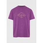 Funky Buddha Ανδρικό Κοντομάνικο T-Shirt Μωβ