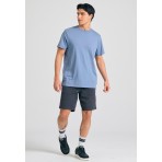 Funky Buddha Ανδρικό Κοντομάνικο T-Shirt Σιέλ
