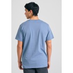 Funky Buddha Ανδρικό Κοντομάνικο T-Shirt Σιέλ
