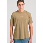 Funky Buddha Ανδρικό Κοντομάνικο T-Shirt Λαδί