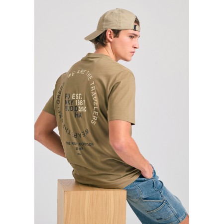 Funky Buddha Ανδρικό Κοντομάνικο T-Shirt Λαδί