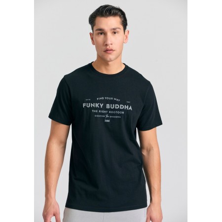 Funky Buddha Ανδρικό Κοντομάνικο T-Shirt Μαύρο