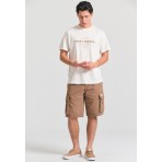 Funky Buddha Ανδρικό Κοντομάνικο T-Shirt Εκρού